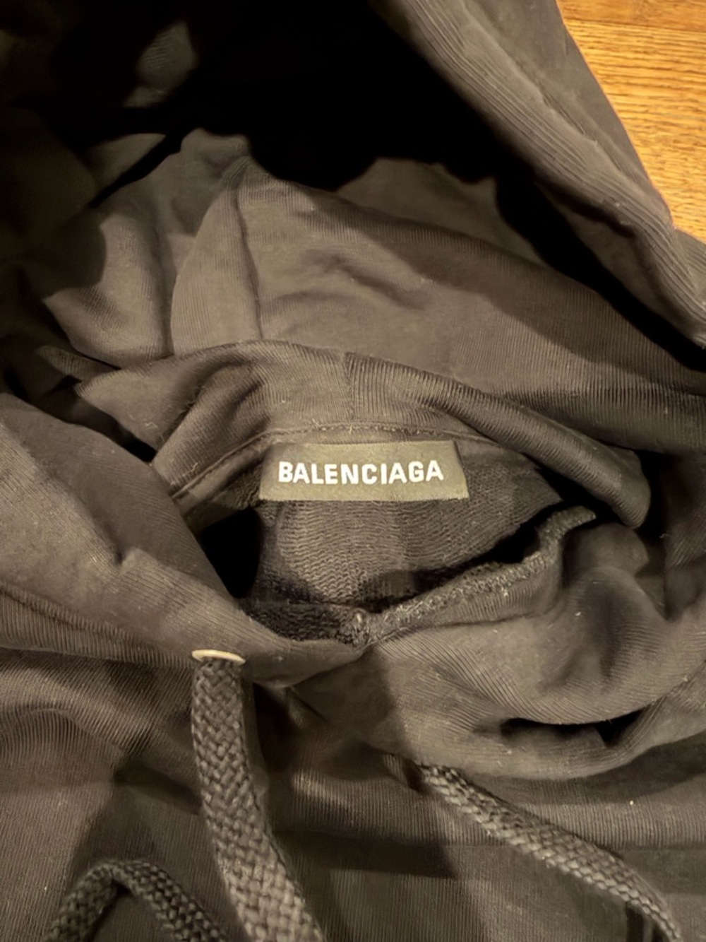 Balenciaga Black Pullover Hoodie with Small Chest Logo - Picture 4 of 5